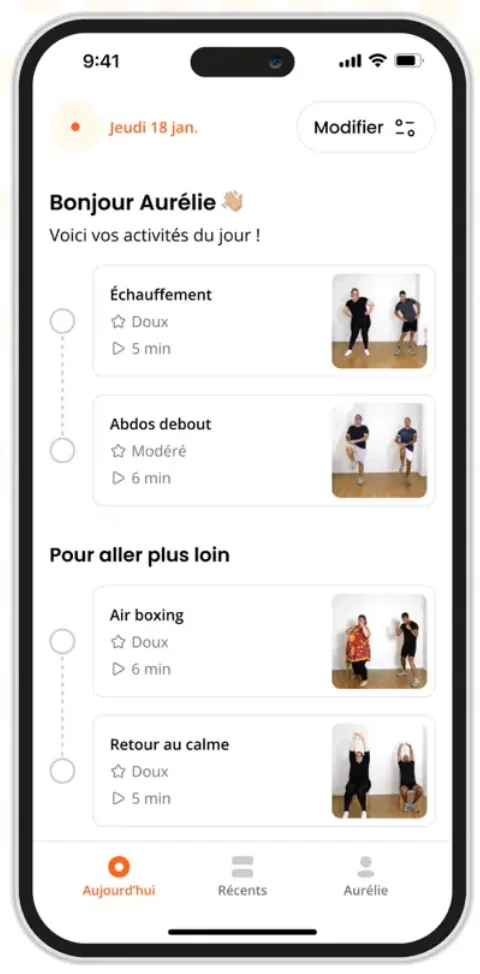 Interface de l'application aPa