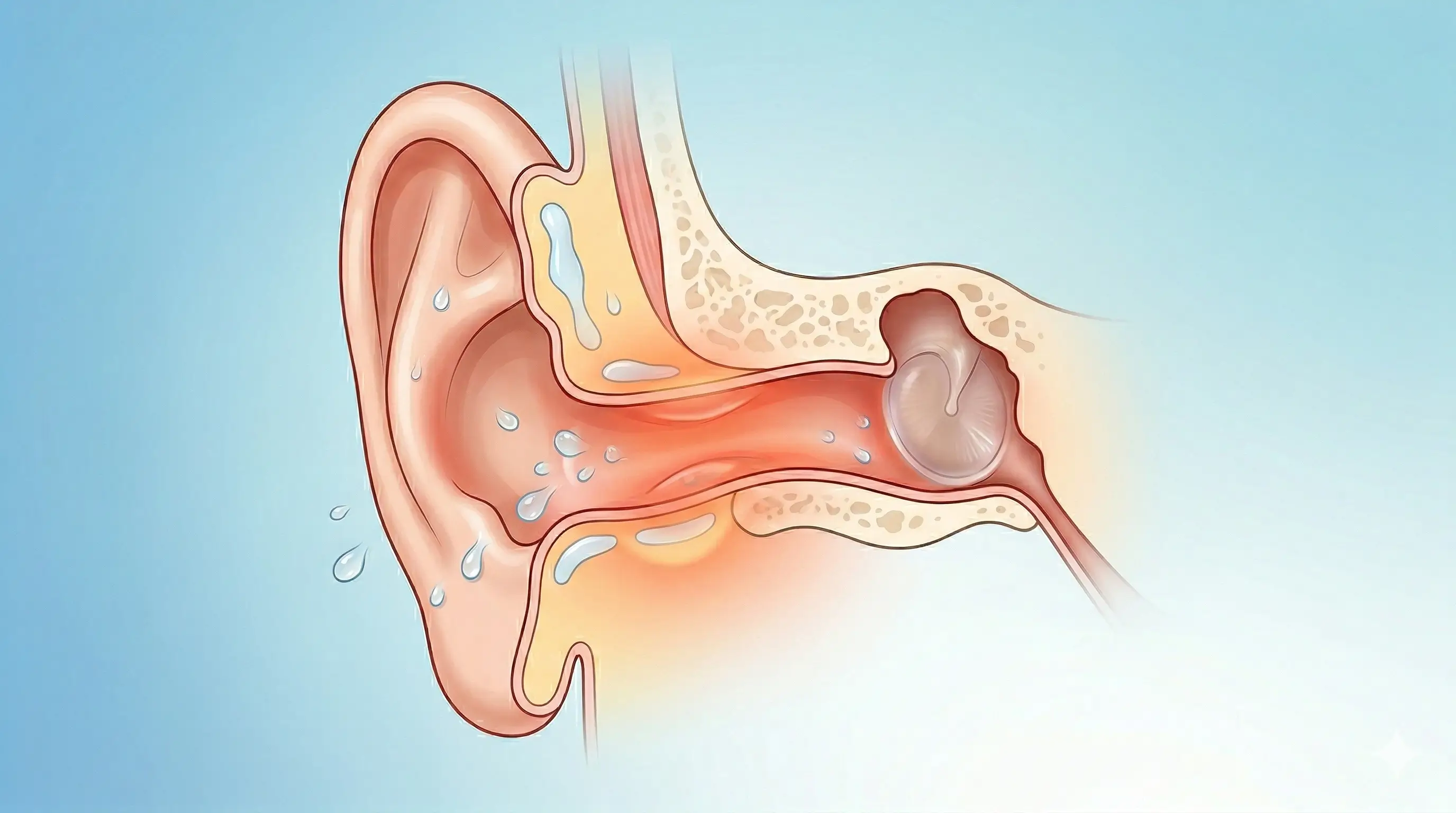 illustration-medicale-otite-externe-conduit-auditif-enflamme-oreille-du-nageur